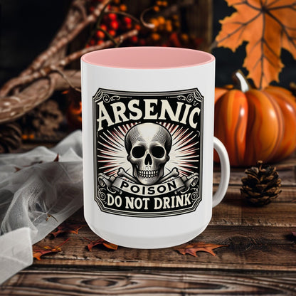 Arsenic Poison Accent Coffee Mug – Skull & Warning Design Ceramic Mug (11oz, 15oz)