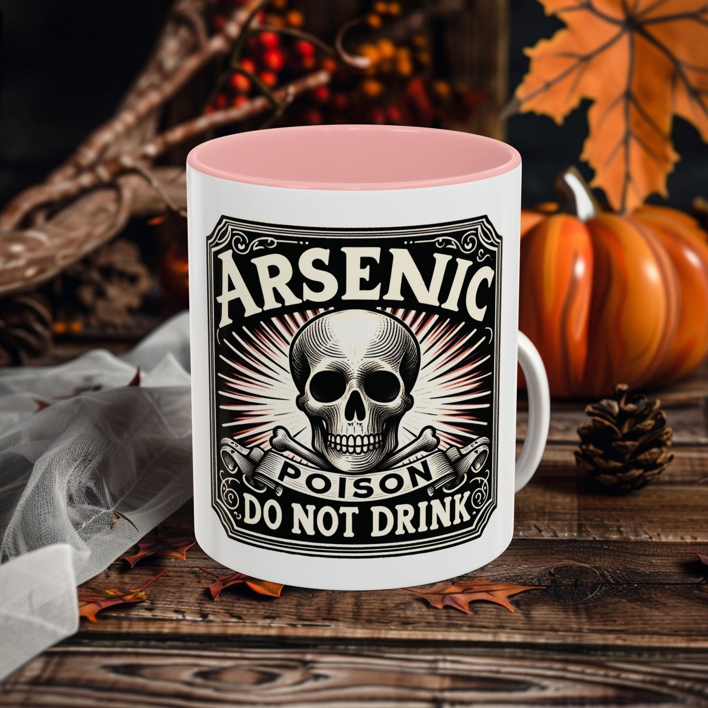 Arsenic Poison Accent Coffee Mug – Skull & Warning Design Ceramic Mug (11oz, 15oz)