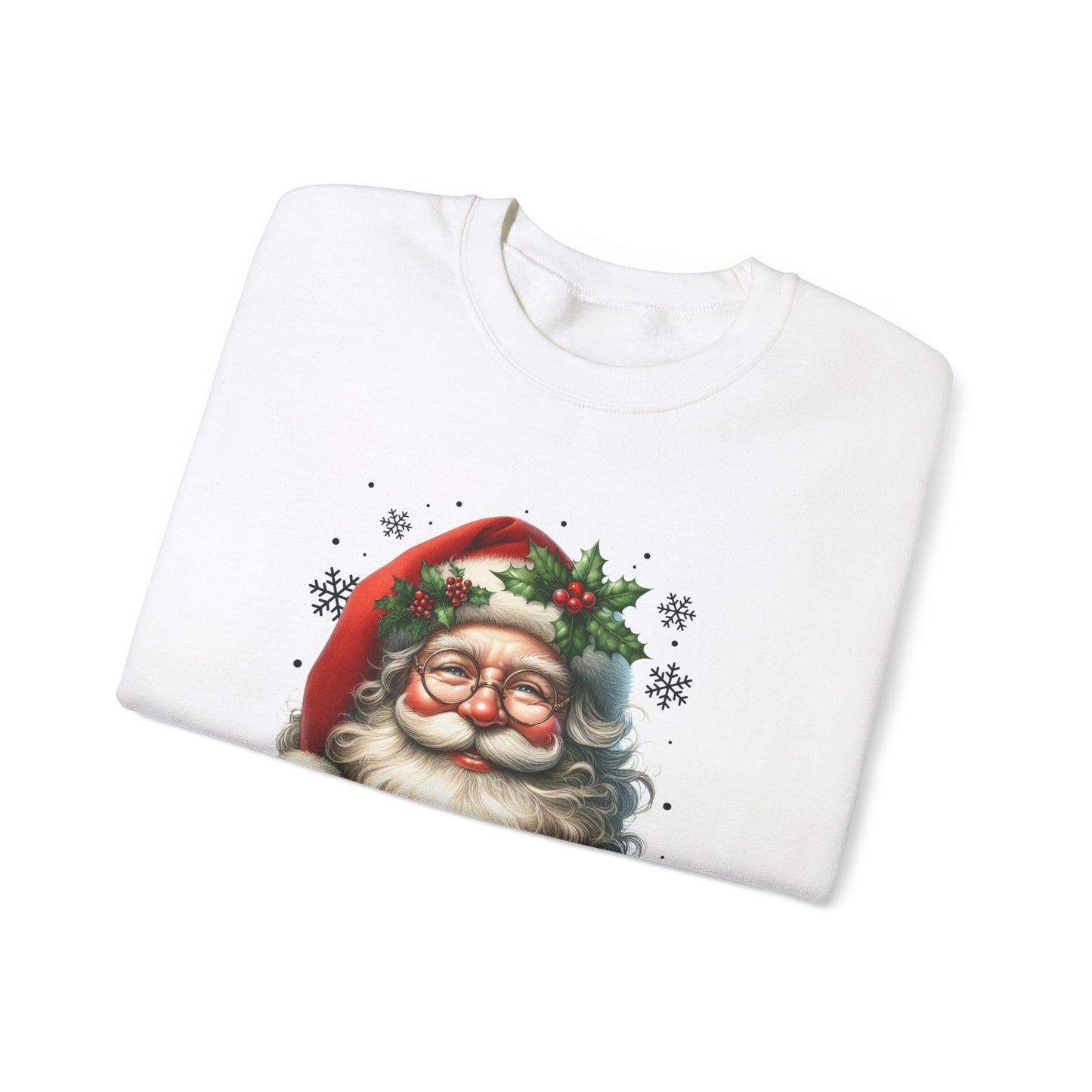 Santa Merry Christmas Unisex Crewneck Sweatshirt - Cozy Holiday Sweatshirt - Cotton Blend