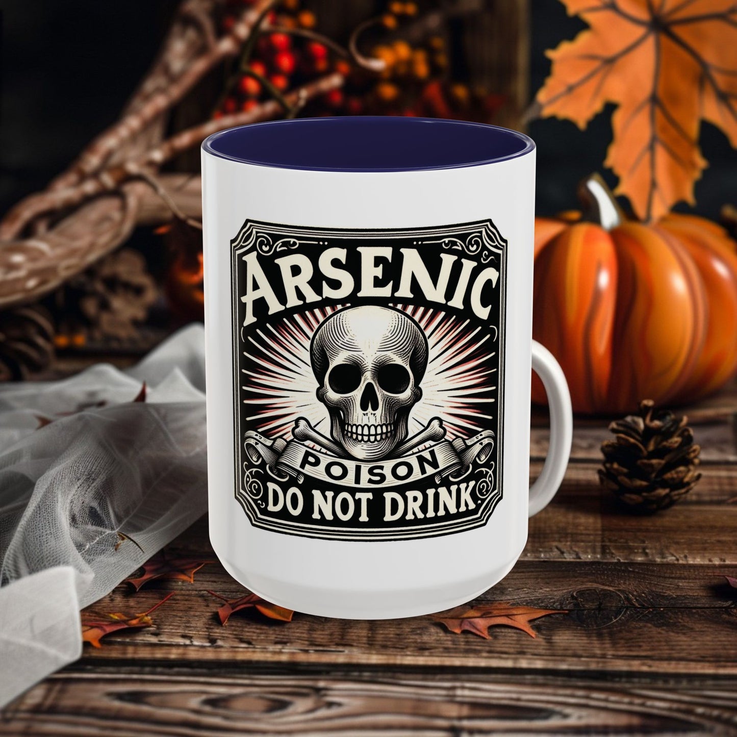 Arsenic Poison Accent Coffee Mug – Skull & Warning Design Ceramic Mug (11oz, 15oz)