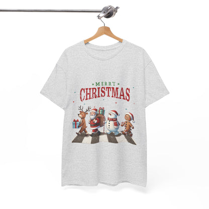 Merry Christmas Unisex Heavy Cotton Tee - Front & Back Holiday Print - 100% Cotton