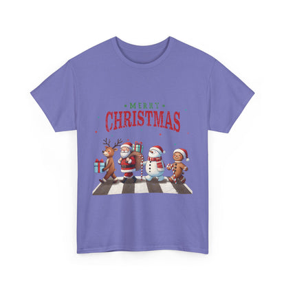 Merry Christmas Unisex Heavy Cotton Tee - Front & Back Holiday Print - 100% Cotton