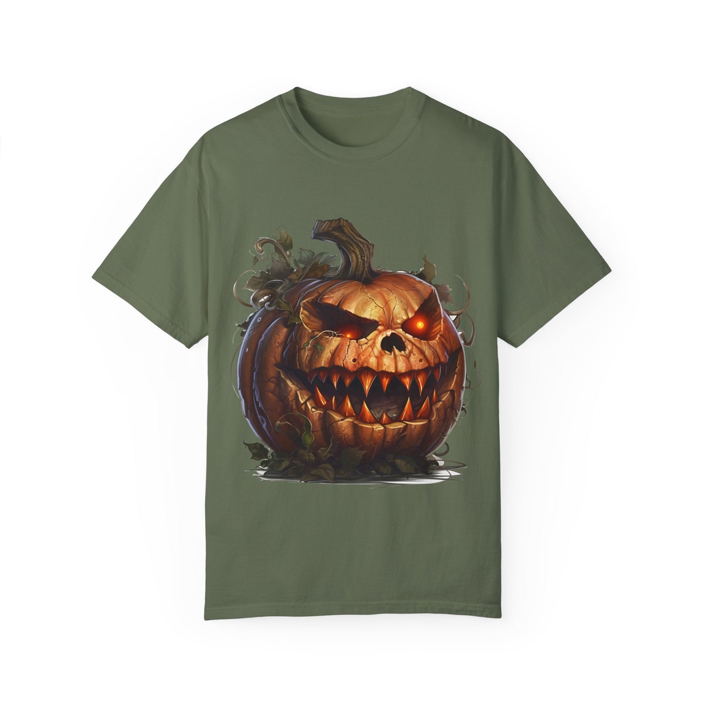 Unisex Garment-Dyed T-Shirt - Comfort Colors - Spooky Jack-O'-Lantern Design