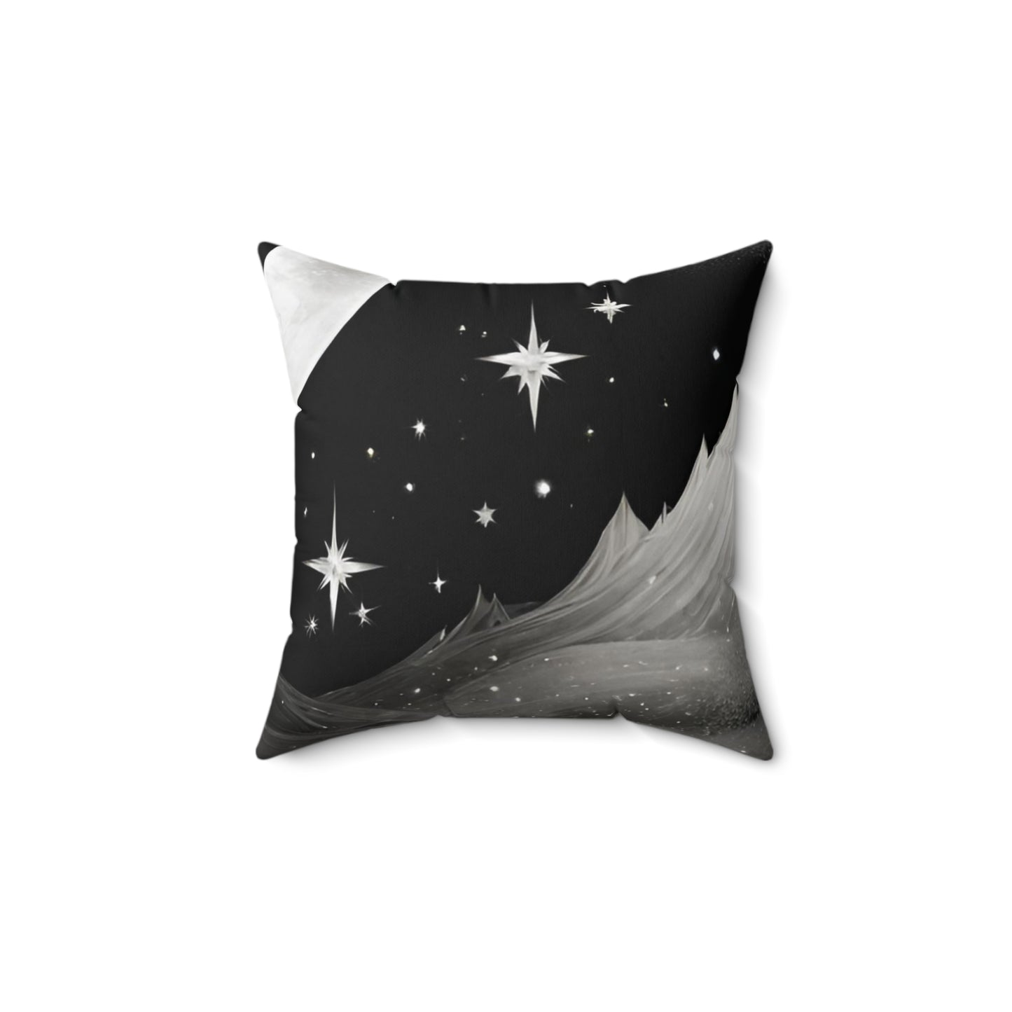 Dream Under the Stars: Moonlit Magic Spun Polyester Pillow!