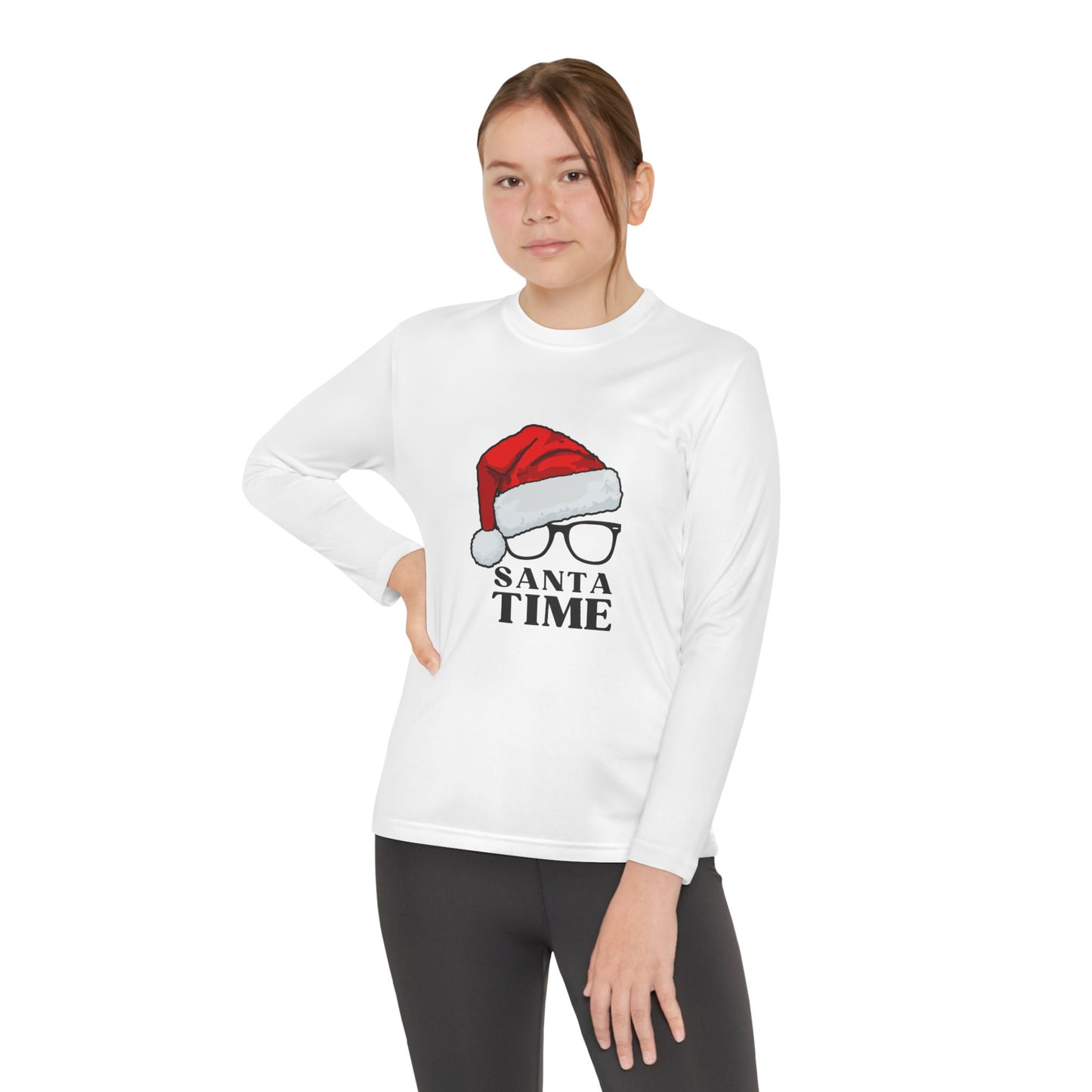 Santa Time Swag! Unleash Cool Vibes with our Youth Long Sleeve Tee!