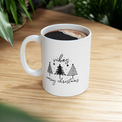 Merry Christmas Vibes Ceramic Mug - 11oz