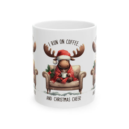 I Run on Coffee and Christmas Cheer Ceramic Mug - 11oz