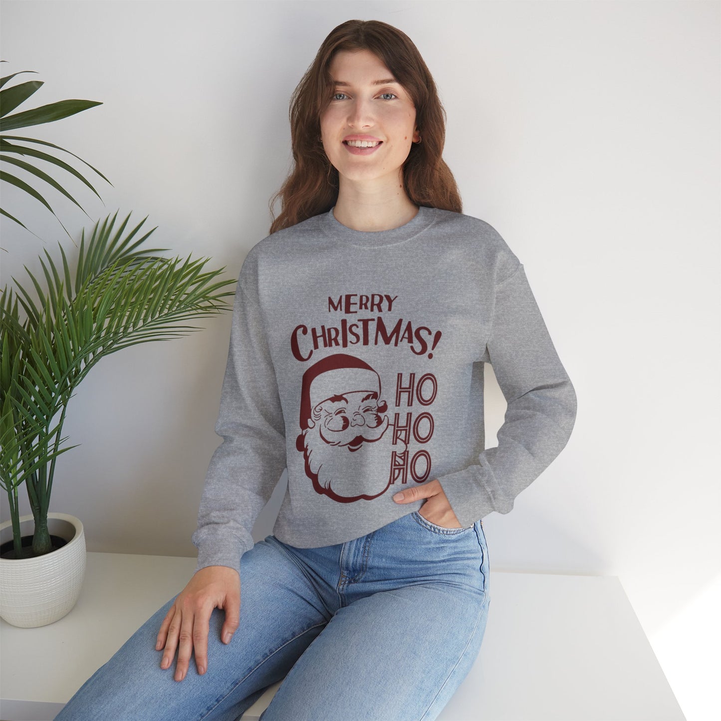 Wrap Yourself in Joy: Unisex Santa Silhouette Sweatshirt - Cozy Christmas Elegance!