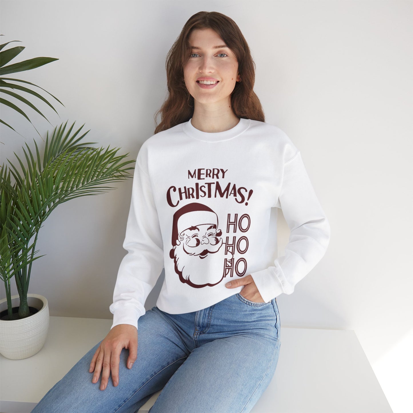 Wrap Yourself in Joy: Unisex Santa Silhouette Sweatshirt - Cozy Christmas Elegance!