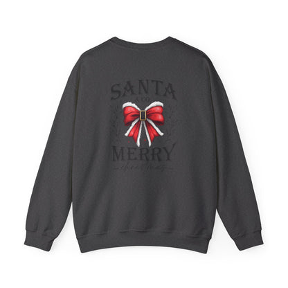 Santa Merry Christmas Unisex Crewneck Sweatshirt - Cozy Holiday Sweatshirt - Cotton Blend