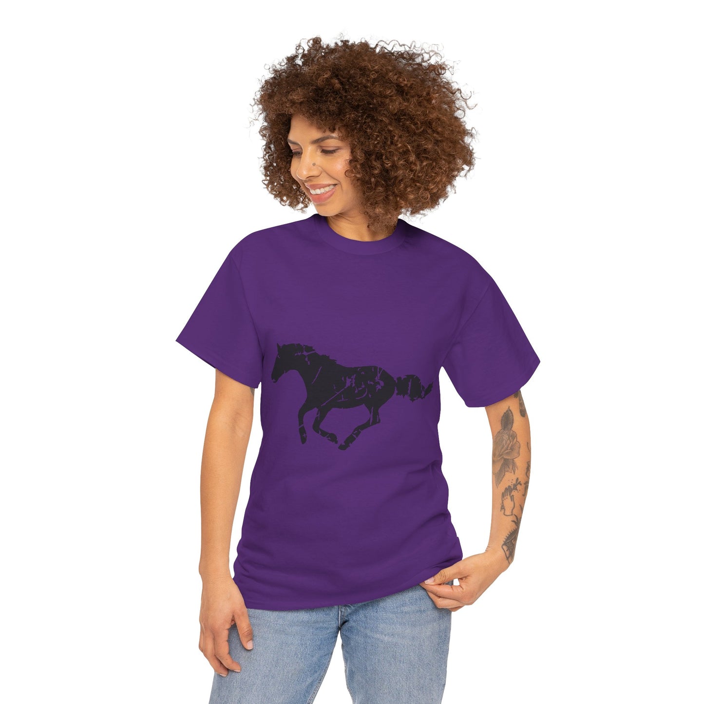 Running Horse Shirt – Vintage Distressed Equestrian T-Shirt, 100% Cotton