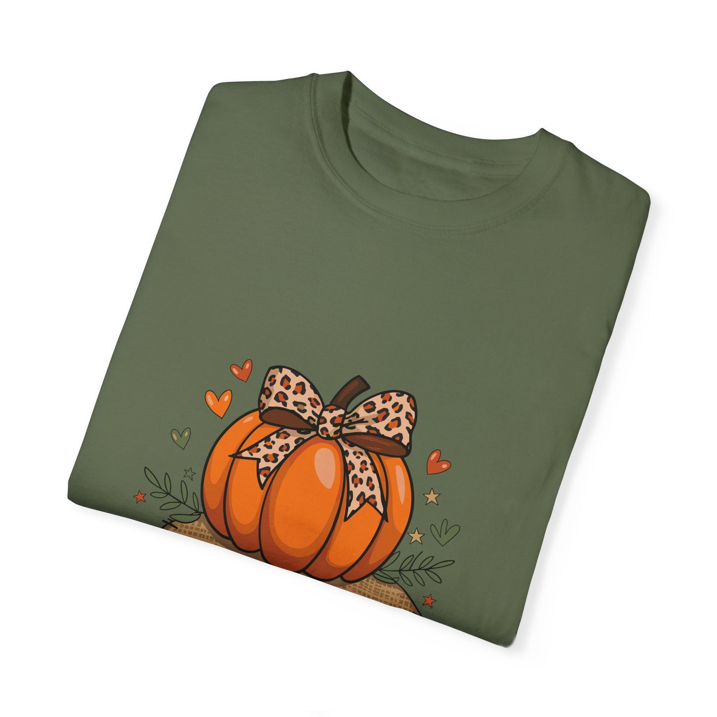 Pumpkin Season Unisex Garment-Dyed T-shirt – Leopard Print Pumpkin Fall Shirt