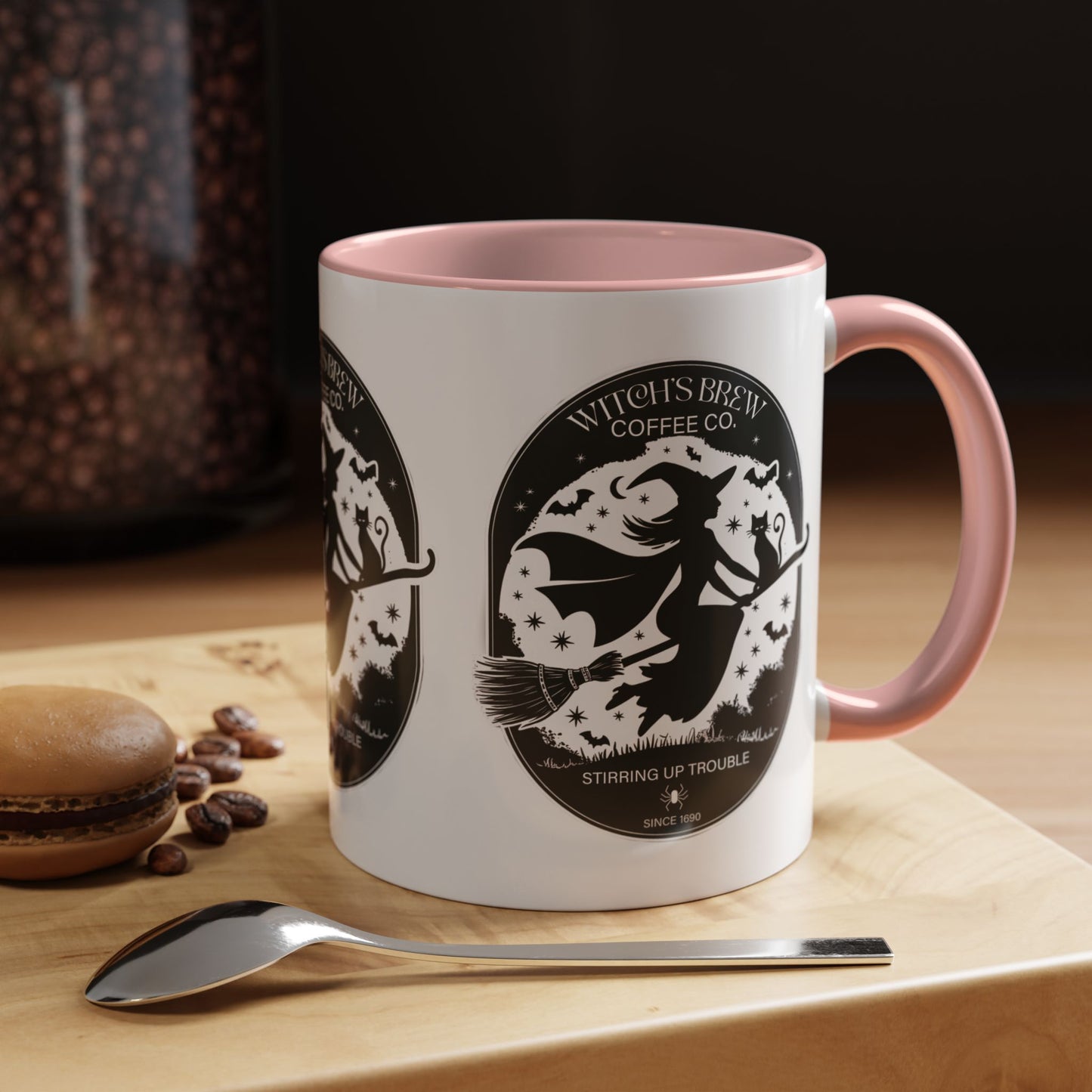 Witch's Brew Coffee Co. Accent Ceramic Mug - 11oz & 15oz - Stirring Up Trouble Design