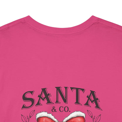 Merry Christmas Unisex Heavy Cotton Tee - Front & Back Holiday Print - 100% Cotton