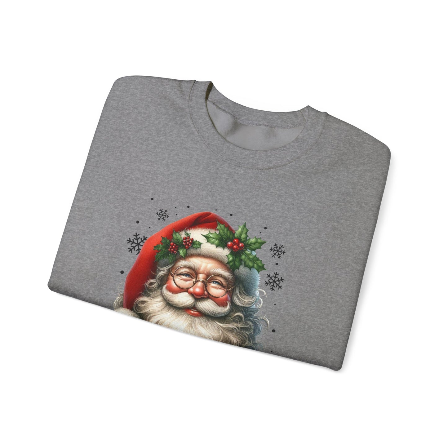 Santa Merry Christmas Unisex Crewneck Sweatshirt - Cozy Holiday Sweatshirt - Cotton Blend