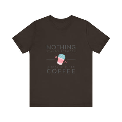 Unleash Your Inner Caffeine Queen with Our Cozy Woman's Jersey Tee!