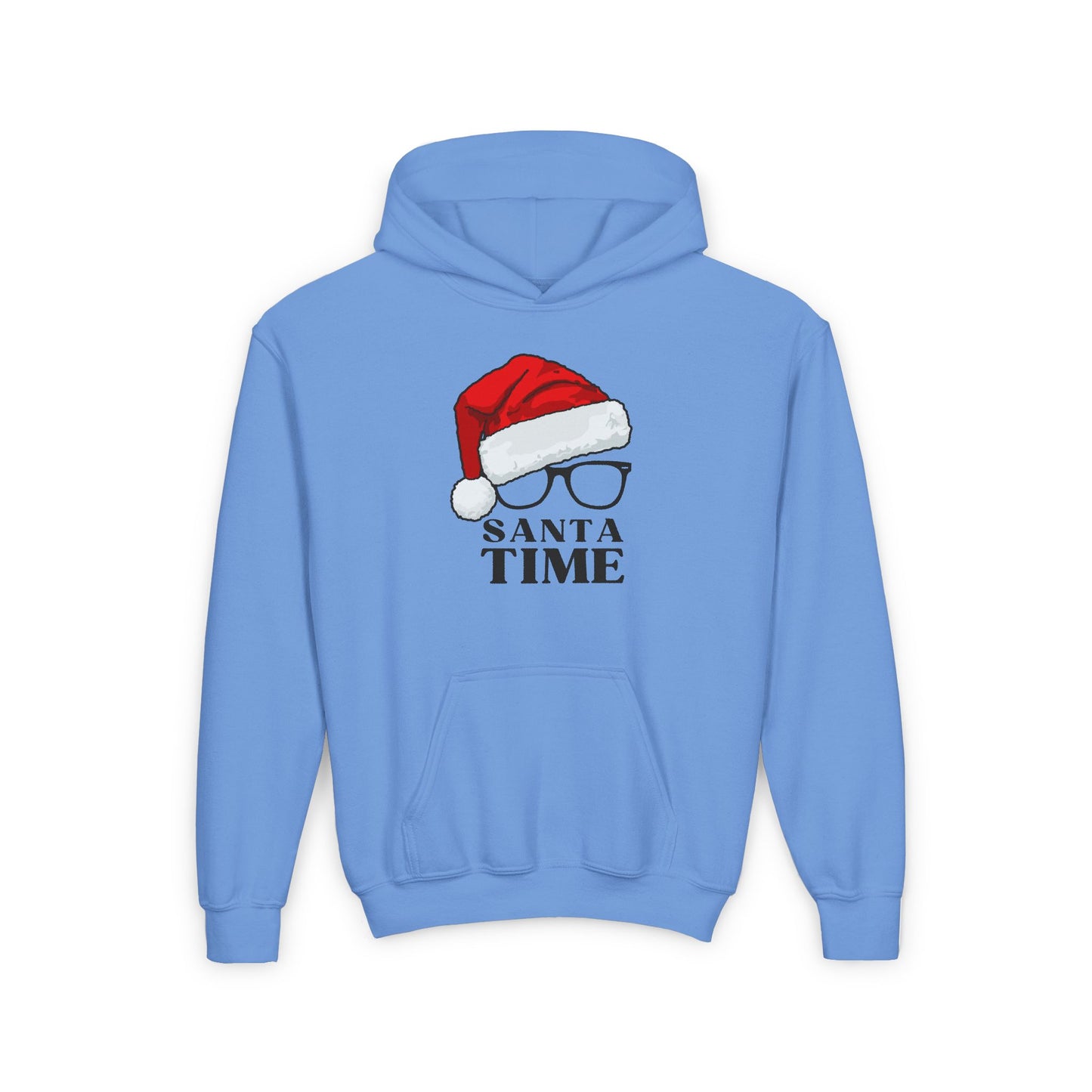 Santa Time Youth Hoodie - Cozy Holiday Hooded Sweatshirt - Festive Santa Design