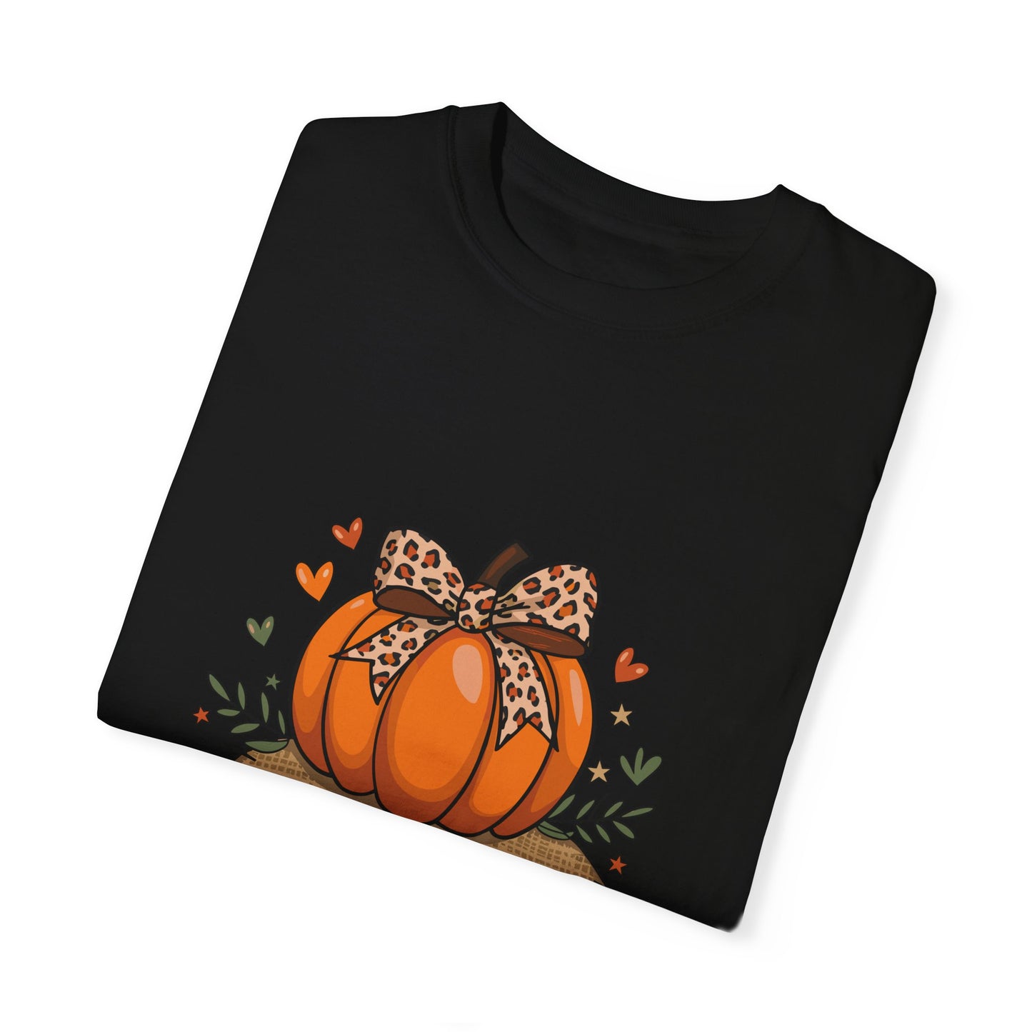 Pumpkin Season Unisex Garment-Dyed T-shirt – Leopard Print Pumpkin Fall Shirt