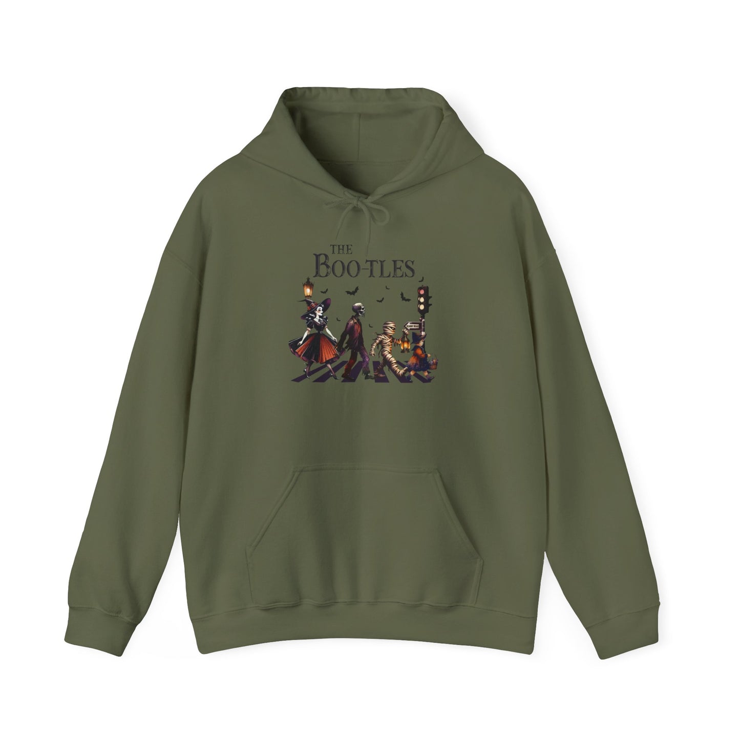 Unisex Heavy Blend Hooded Sweatshirt - Dancing Skeletons & "The Boo-tles" Design - Cozy Fit