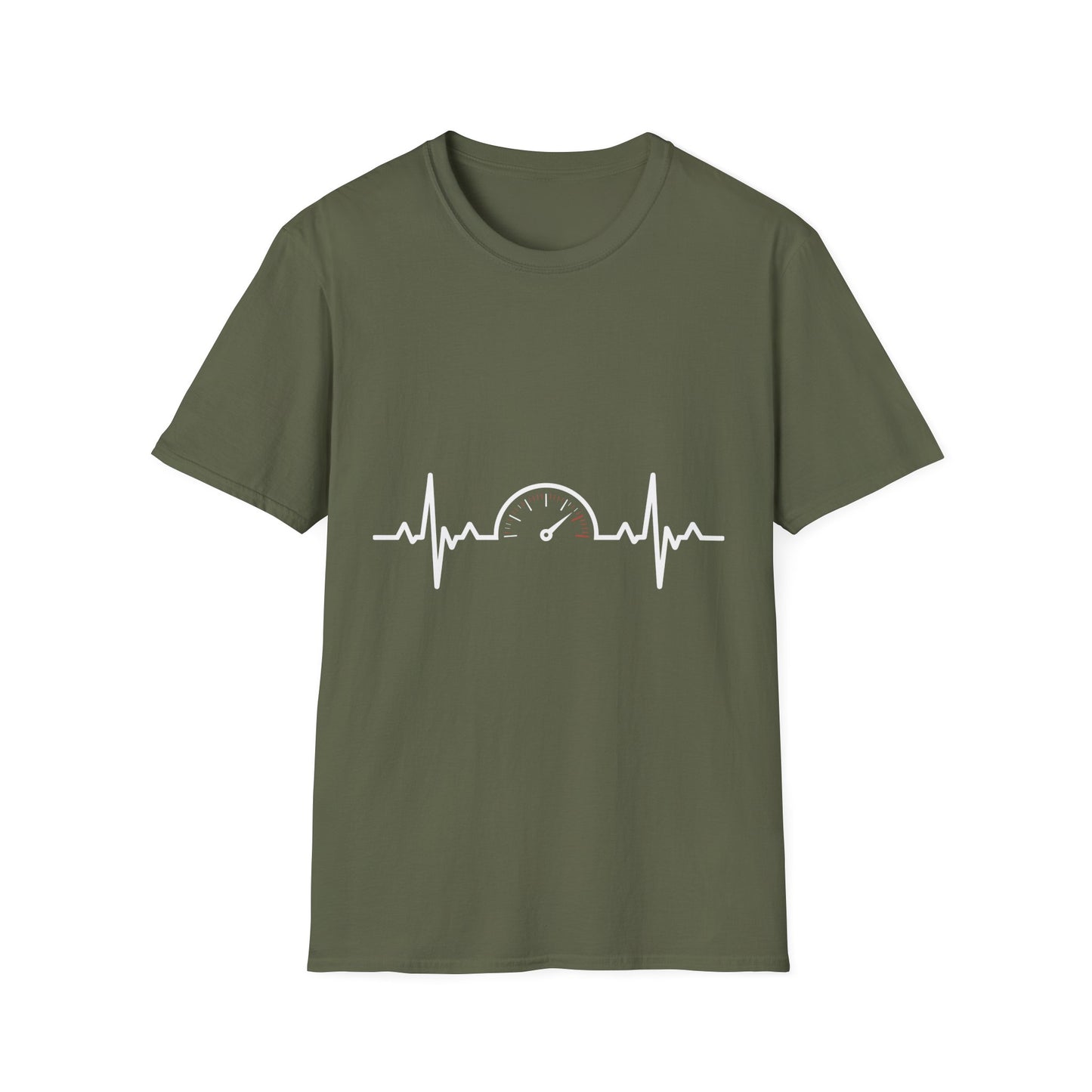 Tachometer Shirt RPM Heartbeat Gauge Unisex Heavy Cotton Tee