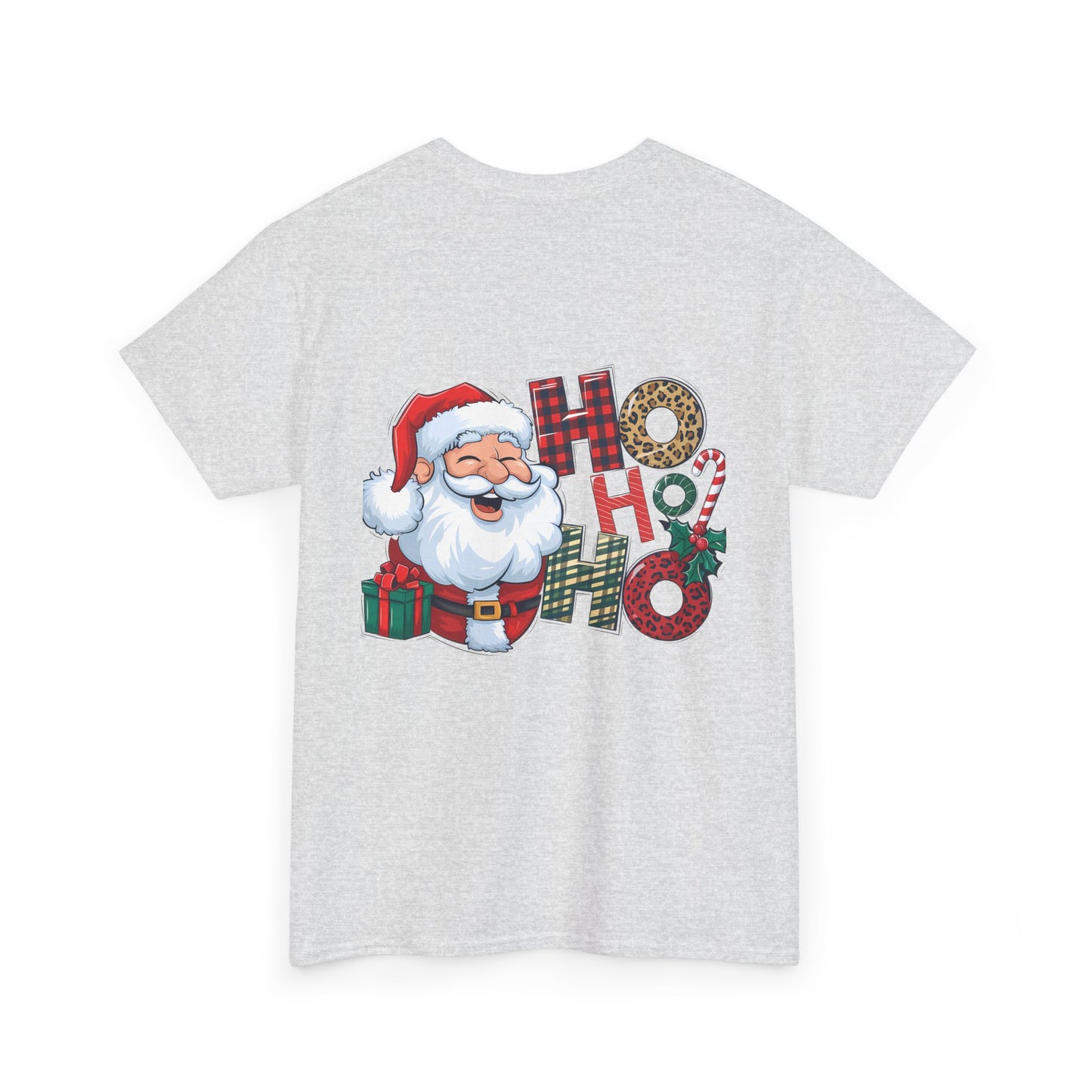 Merry Christmas Gnome and Santa Unisex Heavy Cotton Tee - Front & Back Print - 100% Cotton