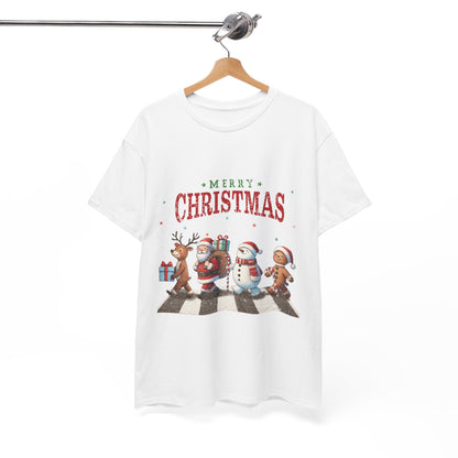 Merry Christmas Unisex Heavy Cotton Tee - Front & Back Holiday Print - 100% Cotton