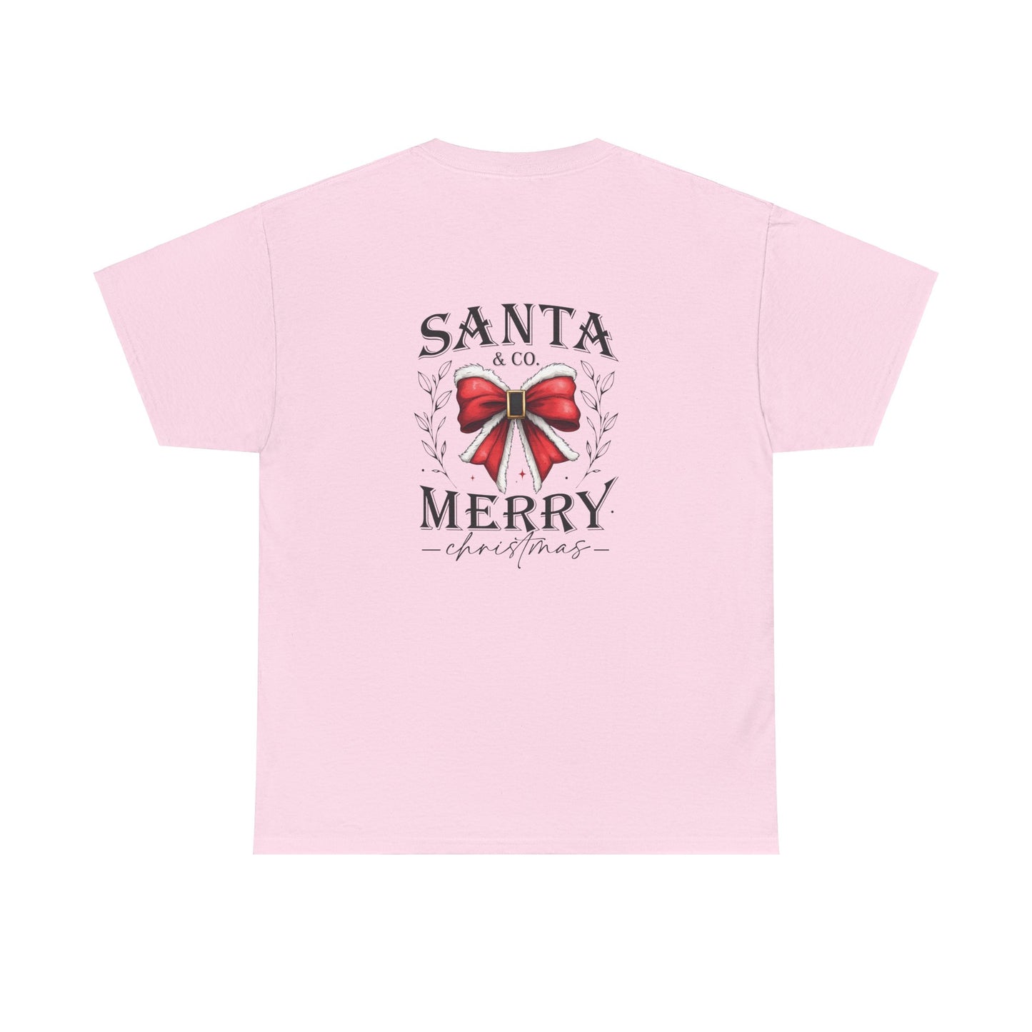 Merry Christmas Unisex Heavy Cotton Tee - Front & Back Holiday Print - 100% Cotton