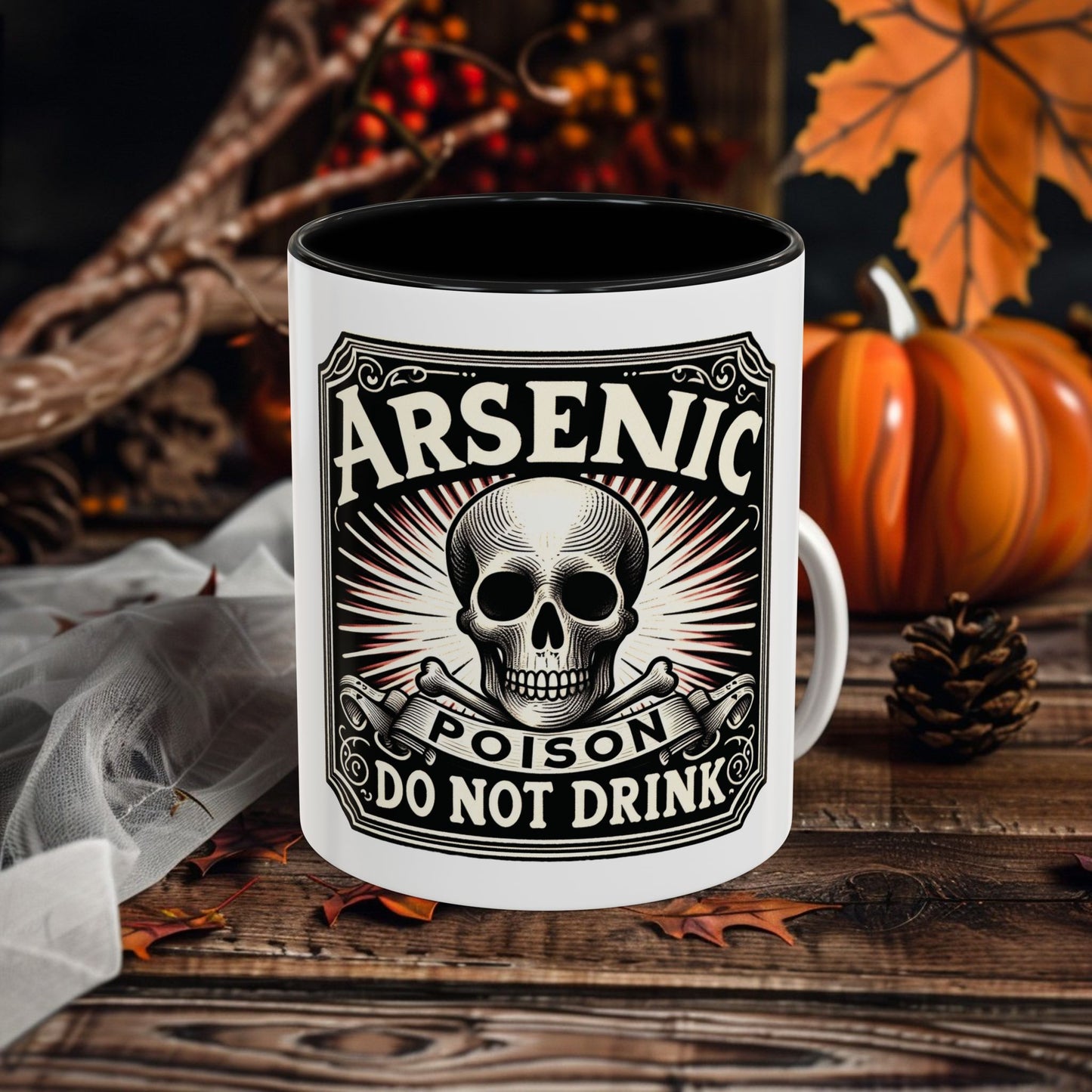 Arsenic Poison Accent Coffee Mug – Skull & Warning Design Ceramic Mug (11oz, 15oz)