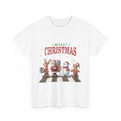 Merry Christmas Unisex Heavy Cotton Tee - Front & Back Holiday Print - 100% Cotton