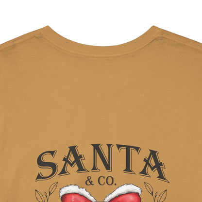 Merry Christmas Unisex Heavy Cotton Tee - Front & Back Holiday Print - 100% Cotton