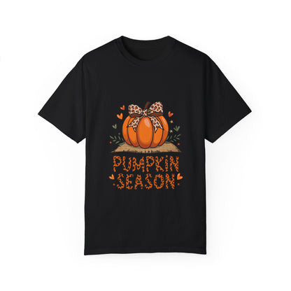 Pumpkin Season Unisex Garment-Dyed T-shirt – Leopard Print Pumpkin Fall Shirt