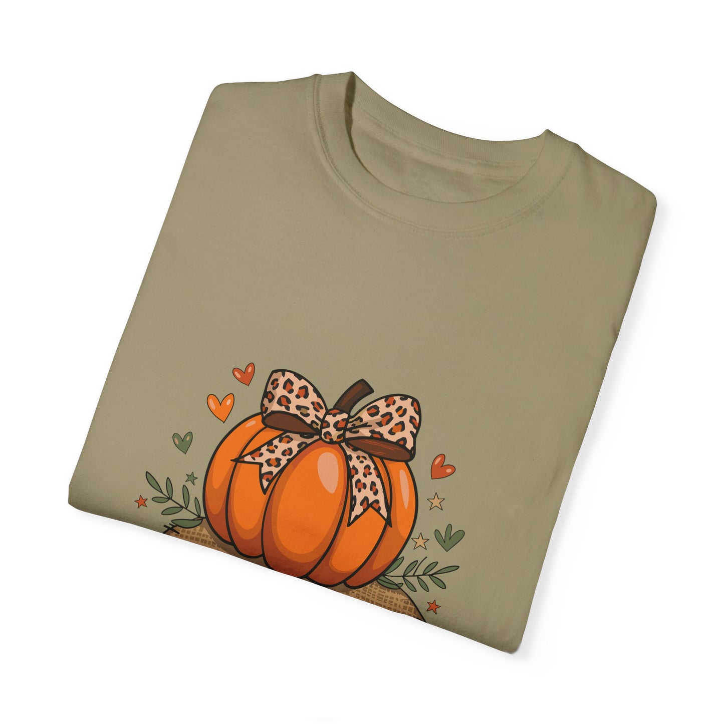 Pumpkin Season Unisex Garment-Dyed T-shirt – Leopard Print Pumpkin Fall Shirt