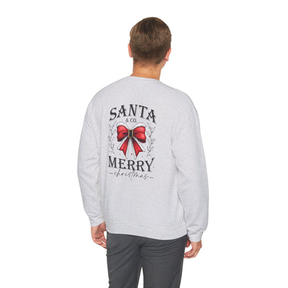 Santa Merry Christmas Unisex Crewneck Sweatshirt - Cozy Holiday Sweatshirt - Cotton Blend