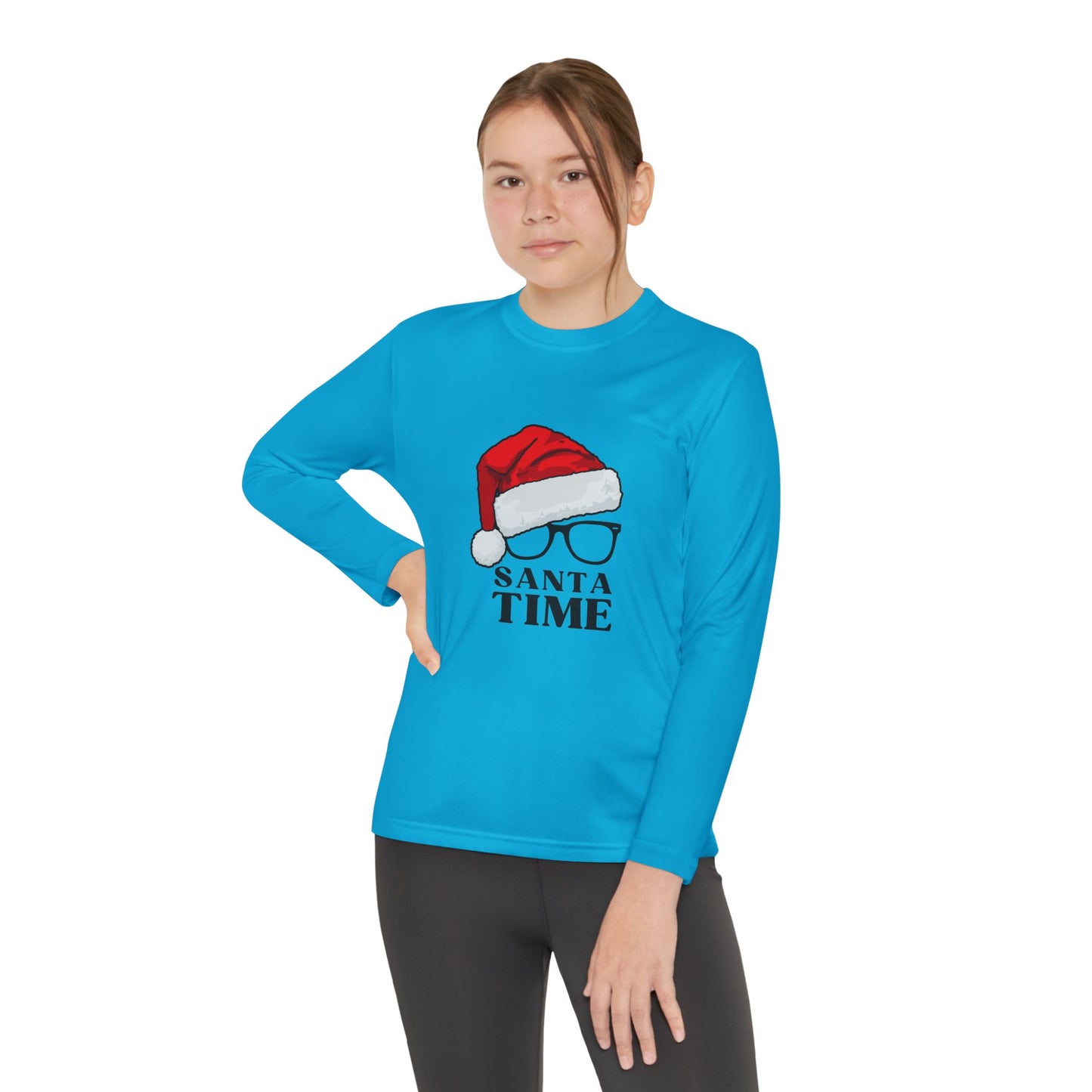 Santa Time Swag! Unleash Cool Vibes with our Youth Long Sleeve Tee!