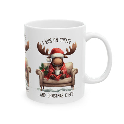 I Run on Coffee and Christmas Cheer Ceramic Mug - 11oz