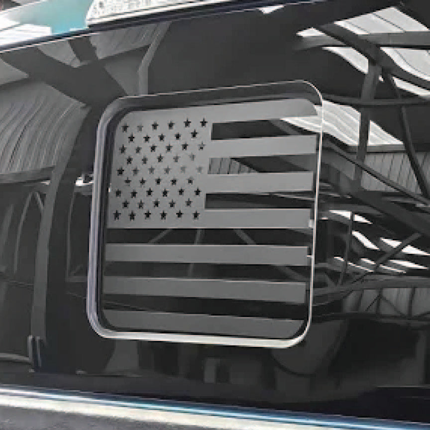 "American flag rear window decal for Ford F150 (2015-2024) made with ORAFOL Oracal 651™ vinyl